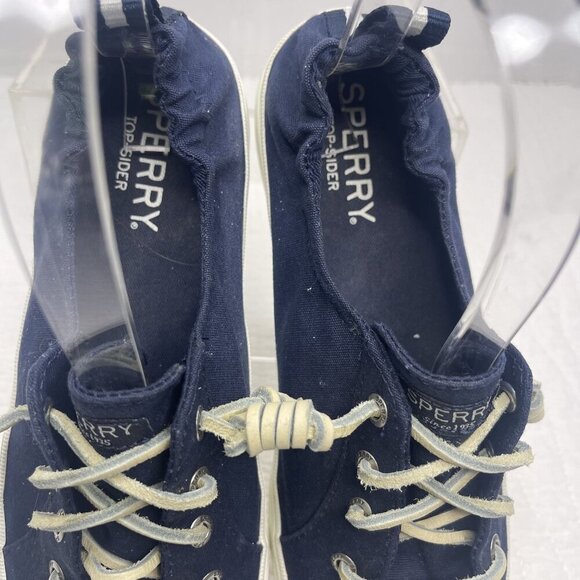 Sperry Womens Casual Navy Blue Canvas Slip-On Sneakers SZ 7M - Picture 6 of 10